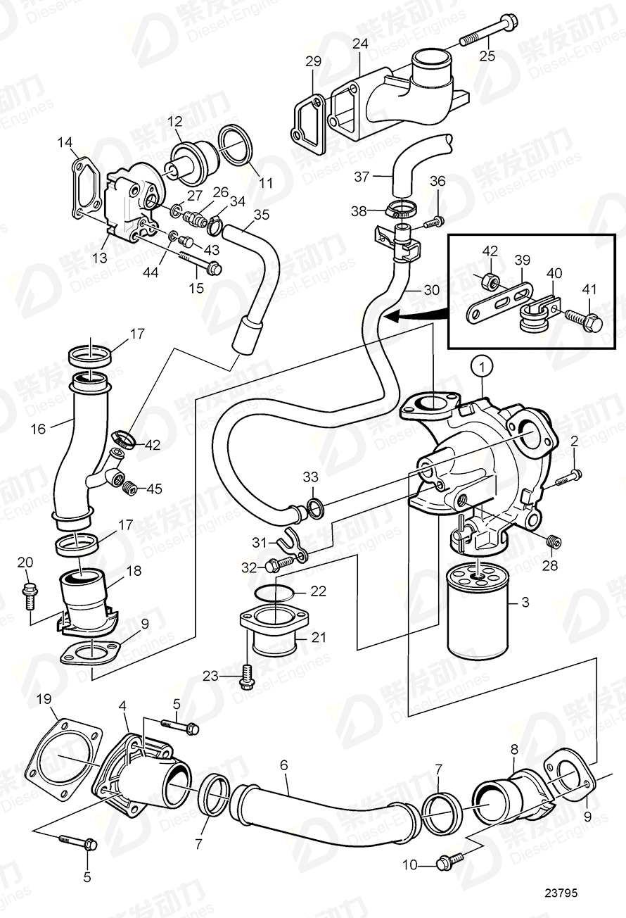 volvo penta Hose 3837240 Drawing volvo penta Hose 3837240 Drawing